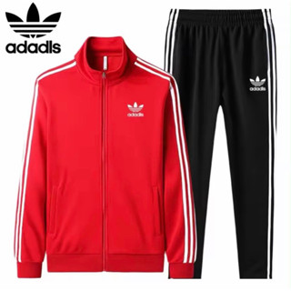 ADIDASเสื้อกันหนาวแขนยาว เสื้อกันแดดมีซิป เสื้อยืด เสื้อแจ็คเก็ตกีฬา ผ้าดีใส่สบาย ฟรีไซส์ เสื้อแขนยาวแฟชั่น ยาว71CM