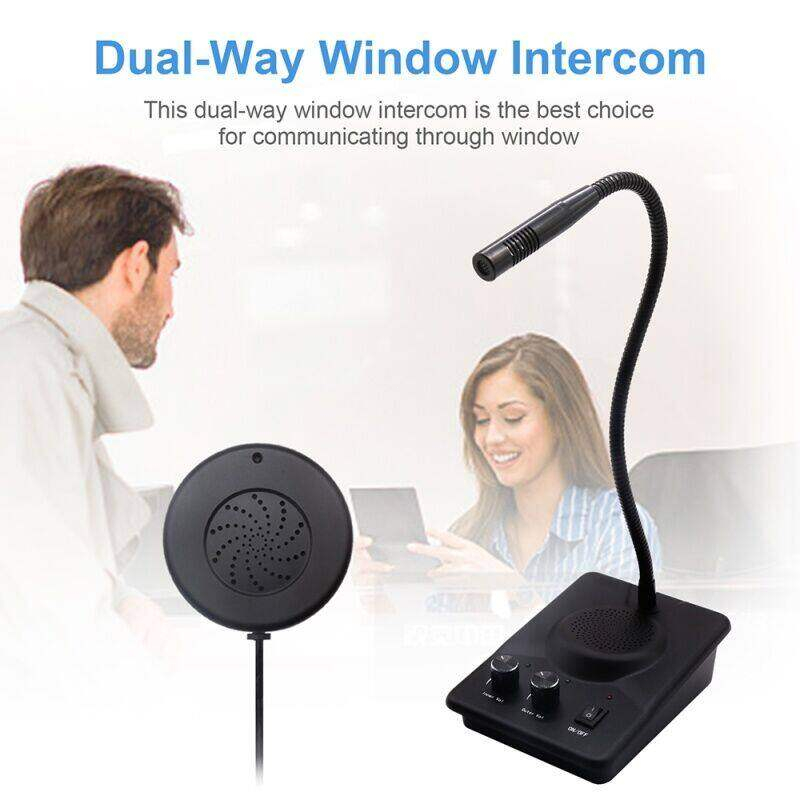 หน้าต่างWindow Intercom ระบบป้องกันการรบกวน DualWay Bank Counter Intercom Intercommunicationไมโครโฟน