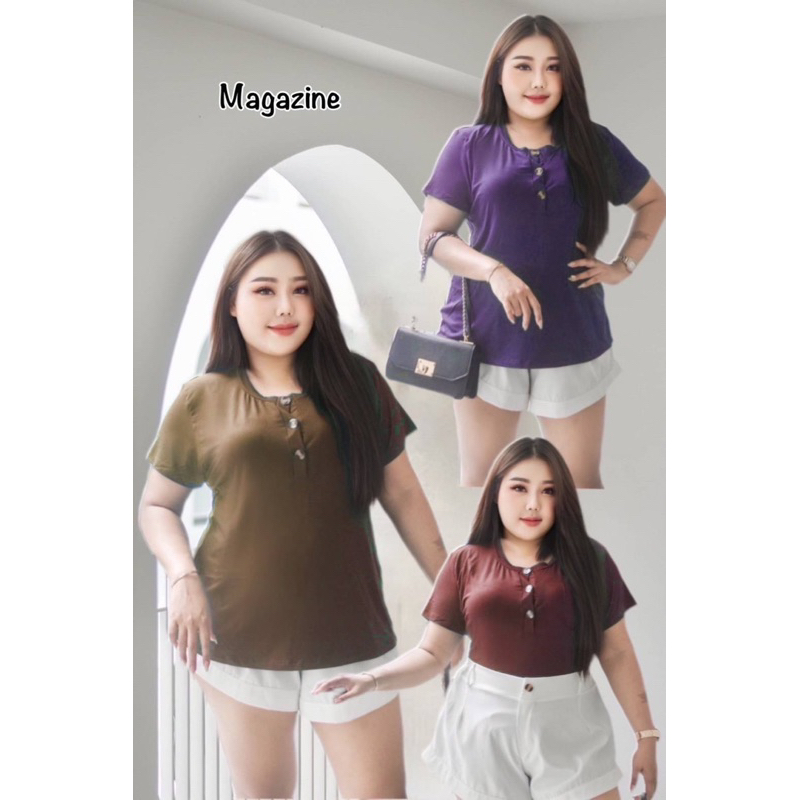 M19 เสื้อสาวอวบ อ้วน Bigsize  Plussize XXL เสื้อยืด ผ้าเรย่อน