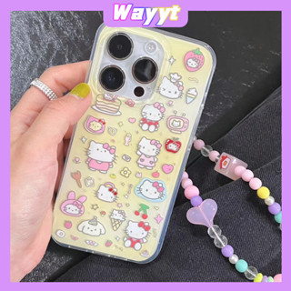 💖จัดส่ง24ชม TH💖iPhone 14 13 12 11 Pro Max เคส for เคสไอโฟน11 น่ารัก บางเบาพกพาง่าย การ์ตูน Hello Kitty โซ่มุก case