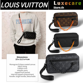 ถูกที่สุด ของแท้ 100%/หลุยส์วิตตองLouis Vuitton POCHETTE VOLGA Men/Clutch Bag ผู้ชาย/คลัตช์