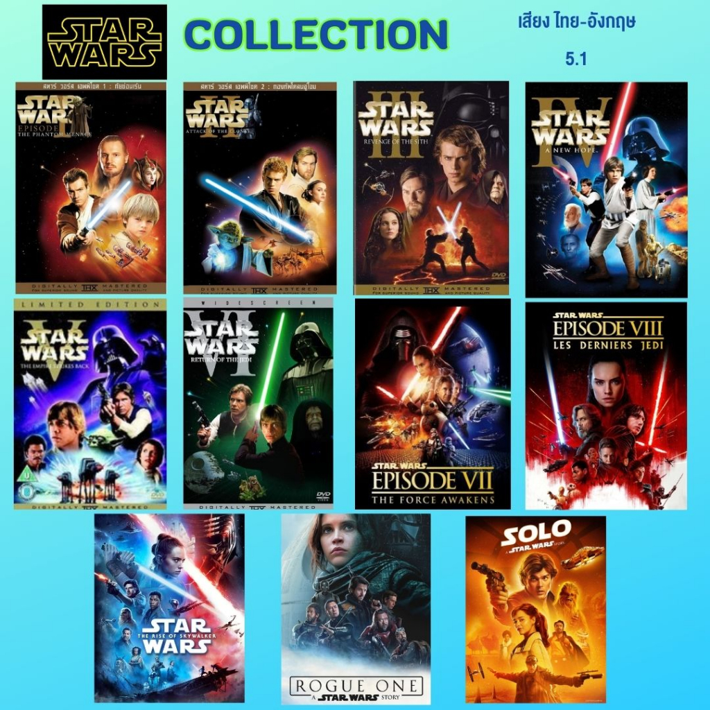 USB FLASH DRIVE Star Wars Collection เสียง ไทย-อังกฤษ 5.1 ภาพ FULL HD 1080p บรรจุอยู่ใน Flash Drive 64GB