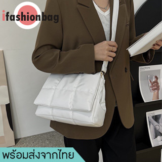 ifashionbag(IF1889) กระเป๋าสะพายไหล่ใบใหญ่หนังPU มี2สี