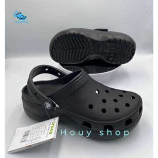 รองเท้าแตะ ผู้หญิง แบบสวม Crocs Classic platform clog ส้นสูง ใหม่ สวย เบามาก ใส่สบาย