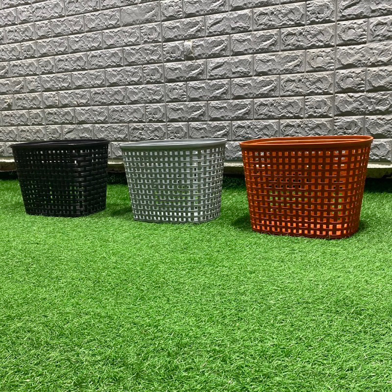 ตะกร้าพลาสติกถัก พร้อมปะกับ - รูปที่ 4