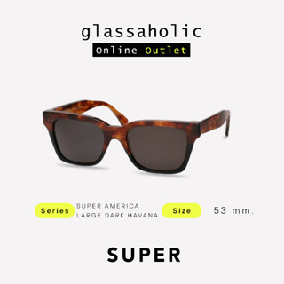 [ลดแรง] แว่นกันแดด SUPER by RETROSUPERFUTURE รุ่น SUPER AMERICA LARGE DARK HAVANA ทรงWayfarer ยอดฮิต