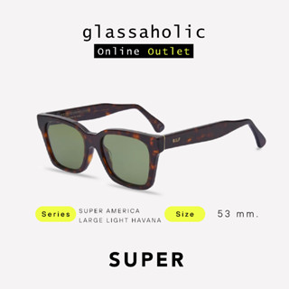 [ลดแรง] แว่นกันแดด SUPER by RETROSUPERFUTURE รุ่น SUPER AMERICA LARGE LIGHT HAVANA ทรงWayfarer ยอดนิยม