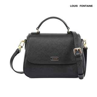 Louis Fontaine กระเป๋าถือ+สายสะพายยาว รุ่น Kelly - สีดำ ( LFH0201_BL )