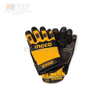 INGCO HGMG02 ถุงมือช่างอเนกประสงค์ ไมโครไฟเบอร์ เคลือบยางบนฝ่ามือ Size : XL ( Mechanic Gloves )