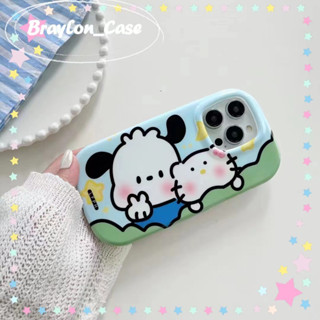 🌷Braylon🌷ขอบเต็ม ป้องกันการหล่น iphone 11 14 pro max การ์ตูน น่ารัก ลูกสุนัข หวานสวย เล็กและสด case for iPhone 12 13