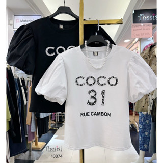 เสื้อยืดแขนพองแต่งมุกCOCO