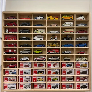 ชั้นวางรถของเล่นไม้ ชั้นโชว์โมเดลรถ รถของเล่นเด็ก Montessori wooden Shelf Show Case for 1/64 Car Toys Tomica/ Hot Wheels
