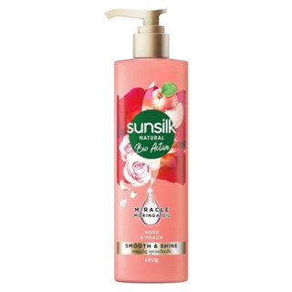 SUNSILK Natural Rose Peach Smooth Shine Shampoo 380ml.ซันซิล เนเชอรัล คอนดิชันเนอร์ โรส แอนด์ พีช แชมพู ลดผมชี้ฟู