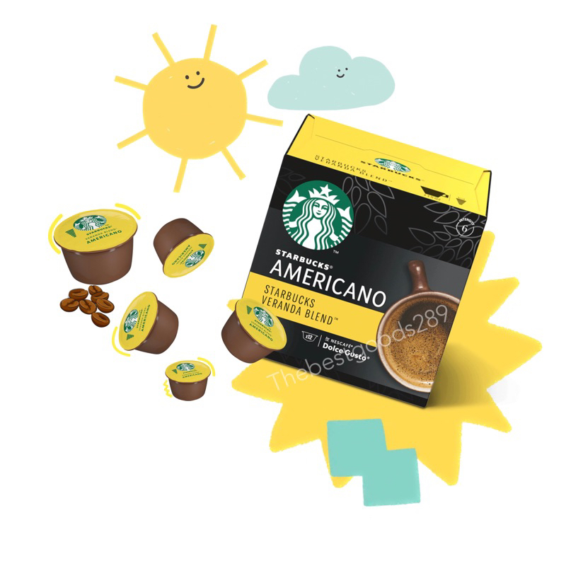 พร้อมส่ง🔥 STARBUCKS BY NESCAFE DOLCE GUSTO แคปซูลกาแฟ AMERICANO VERANDA BLEND 12 แคปซูล 1 กล่อง