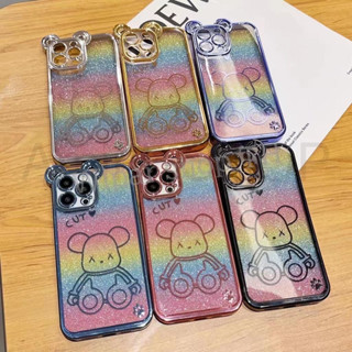 ส่งจากไทย เร็ว1-2วัน case หมีรุ้ง เคสโทรศัพท์ Oppo  A5s A12  A7 F9 A16 A57 4G A57 5G A77 A77s Reno7z Reno8z A96 5G