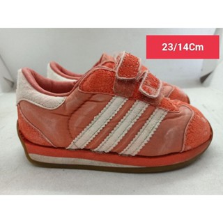 Adidas Size 23 ยาว 14 Cm  รองเท้ามือสอง เด็กเล็ก เด็กโต ผู้หญิงเท้าเล็ก  ผ้าใบ สวม แฟชั่น ลำลอง เที่ยว