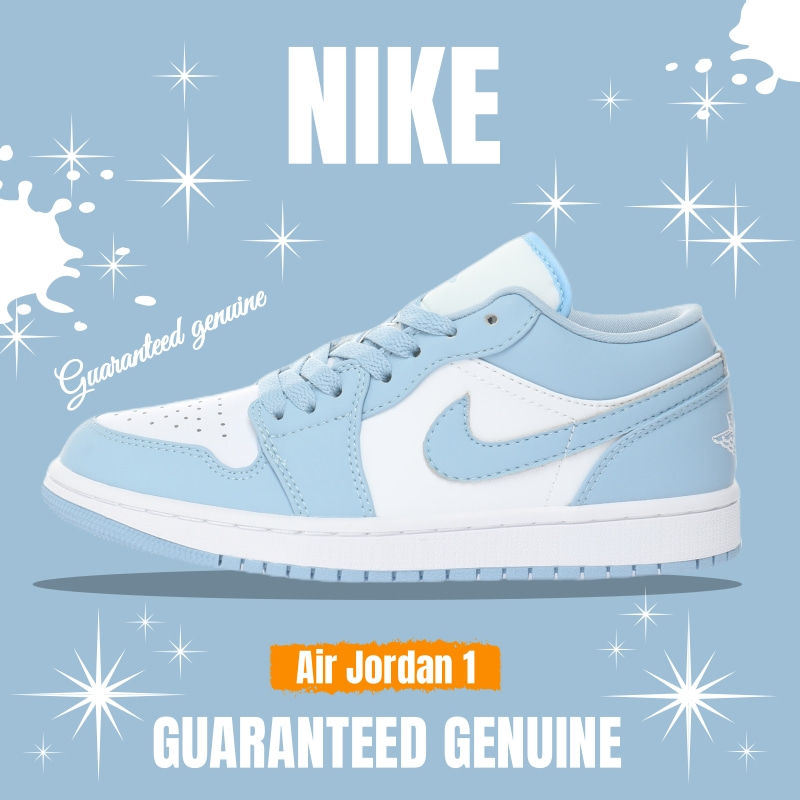 （จัดส่งฟรี）Nike Air Jordan 1 Low" Aluminum" DC0774-141 รองเท้าผ้าใบ รองเท้า nike