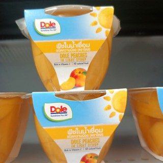 ลูกพีชในน้ำเชื่อมชนิดหวานน้อย198 กรัมโดลพีชเชื่อมตราโดลPeaches in Lightly Sweetened Syrup198  Dole Peach G. Dole Brand