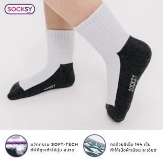 ถุงเท้านักเรียนขาวพื้นเทา รุ่น BN140 (แพ็ค12คู่, แพ็ค6คู่)Socksy, socklandอ่าน‼️