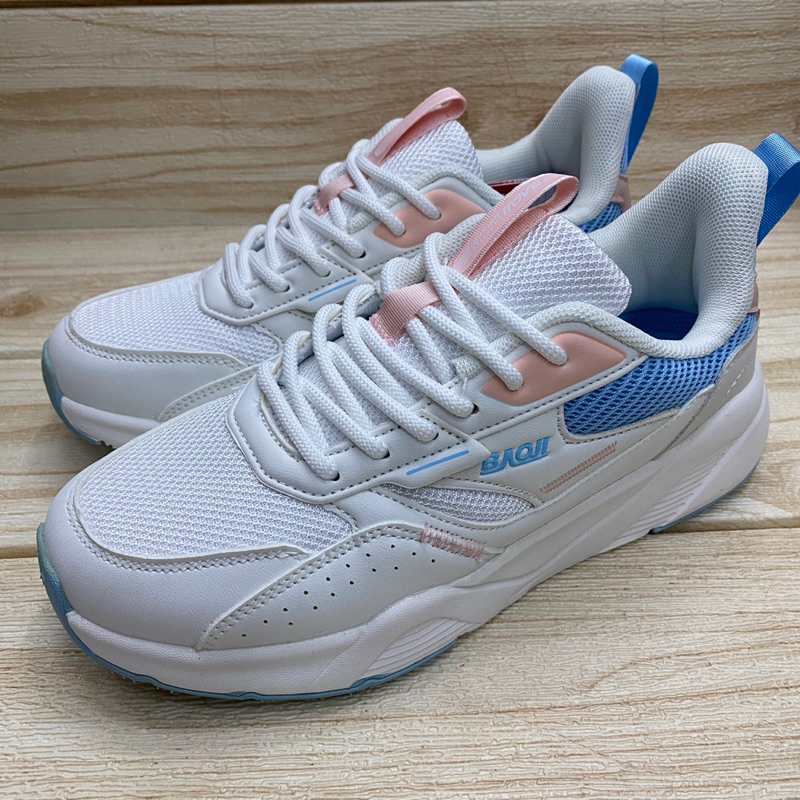 Baoji BJW 986 รองเท้าผ้าใบ (37-41) ขาวฟ้า/ครีมดำ/ครีมเขียว/ขาวน้ำเงิน ลก