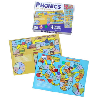 Phonics Board Game❤️ ❤️  บอร์ดเกม เล่นเหมือนบันไดงู ฝึกอ่านคำตามหลักโฟนิค ทักษะทางด้านภาษาอังกฤษ