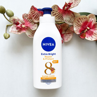 525 ml. โฉมใหม่ ผลิต 01/23 Nivea Extra White Repair&amp;Protect SPF30 PA+++ 50x Vitamin C ครีมกันแดด นีเวีย ไวท์ รีแพร์