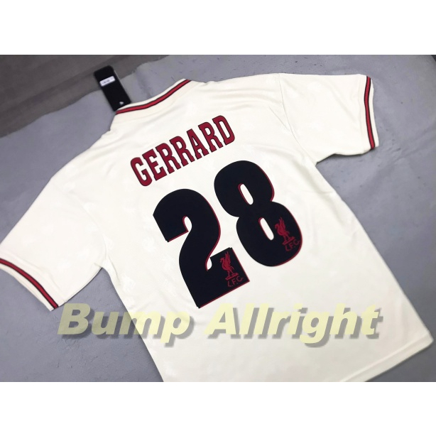 Retro : เสื้อฟุตบอลย้อนยุค Vintage ลิเวอร์พูล เยือน Liv Away 1996 + 28 GERRARD, 7 Mc MANAMANN ส่งจากไทย