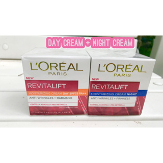 แพ็คคู่#Loreal ลอรีอัล ปารีส รีไวทัลลิฟท์ เดย์ครีม ครีมลดริ้วรอย 50มล. + ไนท์ครีม 50มล. (เก็บเงินปลายทาง)