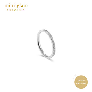 Miniglam Gorgeous Demi Cubic Zirconia Ring แหวนคริสตัลล้อมรอบวงสีเงิน