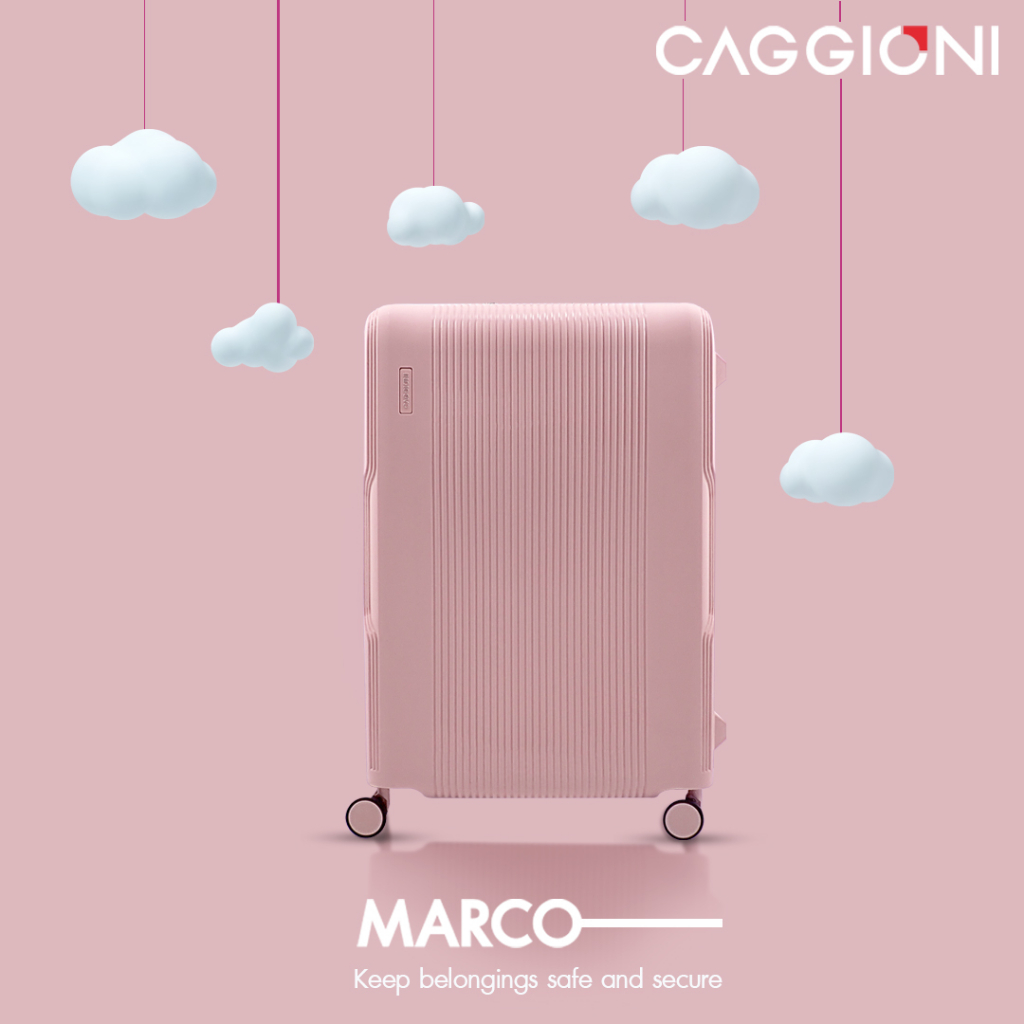 CAGGIONI กระเป๋าเดินทางแบบโครง รุ่นมาโคร C22011 - สีชมพู