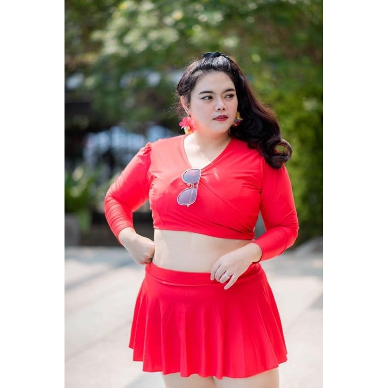 🌈 ชุดว่ายน้ำแฟชั่น​ ชุดว่ายน้ำผู้หญิง​สาวอวบ​ #BEACHBOX​ BS​217 (พร้อมส่งในไทย)​