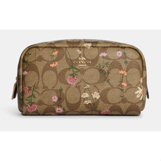 Small Boxy Cosmetic Case In Signature Canvas With Wildflower Print