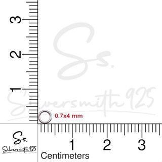 (ขายส่ง100ชิ้น)ห่วงปิด เงินแท้92.5% ห่วงเงิน ขนาด 0.7x4 มิล 100 ชิ้น