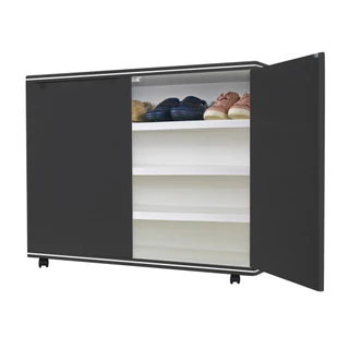 ตู้รองเท้าสำเร็จ4ช่อง เคริฟ์-เกรย์ พร้อมล้อ ขนาด 90x34x70.2