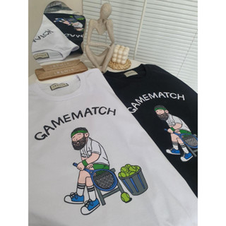 Oversized เสื้อยืดโอเวอร์ไซส์ลายGAMEMATCHเทนนิส