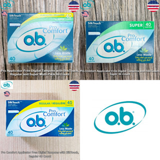 o.b.® Pro Comfort Applicator Free Digital Tampons with SlikTouch 40 Count ผ้าอนามัยแบบสอด