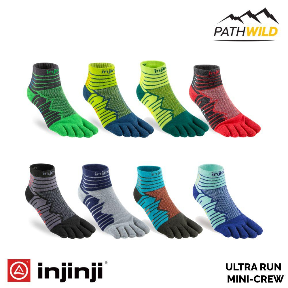 INJINJI ULTRA RUN MINI-CREW COOLMAX ถุงเท้าแยกนิ้ว เหมาะกับการวิ่ง การออกกำลังกายที่หนักหน่วง หรือใส่ในชีวิตประจำวัน