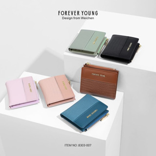 มาใหม่!! กระเป๋าสตางค์ใบสั้น Forever young ลายหนัง ใบบาง