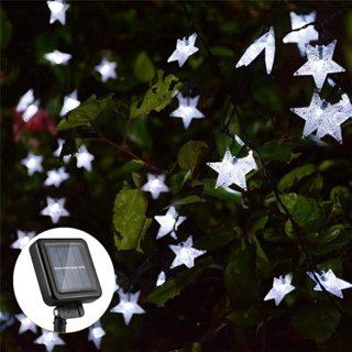 ไฟเส้น LED จี้ดาว ไฟพลังงานแสงอาทิตย์ สำหรับตกแต่งสวน วันหยุด คริสต์มาส ตกแต่งลานกลางแจ้ง