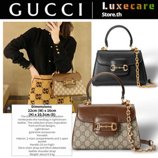 กุชชี่👜Gucci Gucci Horsebit 1955 - Mini Bag สุภาพสตรี/กระเป๋าสะพายไหล่/กระเป๋าสะพายข้าง/กระเป๋าถือ/กระเป๋ากุชชี่