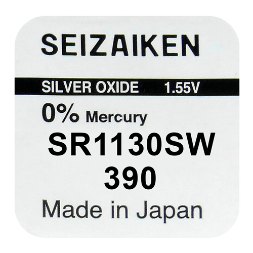 ถ่านนาฬิกา SEIZAIKEN Seiko 390/SR1130SW 1.55V ของแท้ จำหน่ายแบบแบ่งขาย