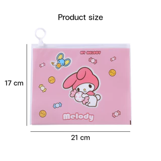 🌈กระเป๋าดินสอใส่เครื่องเขียน🌈A5 ลาย เมโล&ซินนา📌เลือกลาย✔️พร้อมส่ง ซองซิบล็อค ซองใส่เครื่องเขียน