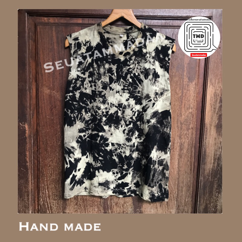 เสื้อมัดย้อม สีไม่ตก DIY แขนกุด(unisex) มี L-5XL งาน HAND MADE ทำเองทุกตัว ผ้า COTTON 100% ผ้าเกรดพรี่เมี่ยม