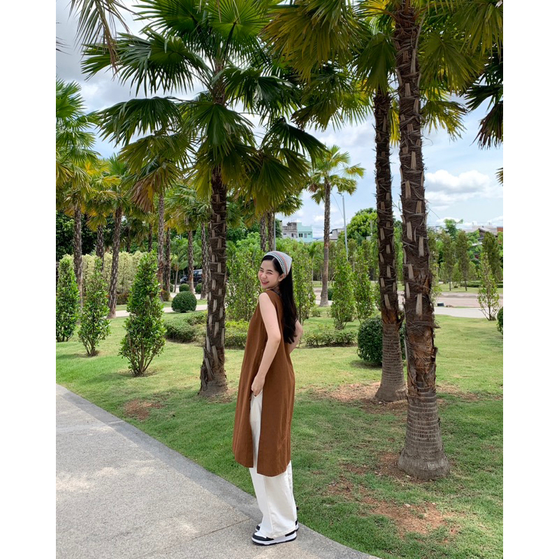 เดรสผูกข้าง แขนกุด 6สีพร้อมส่ง - รูปที่ 5