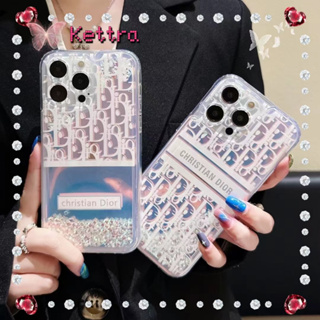 💜Kettra💜เคสใส ขอบเต็ม ป้องกันการหล่น iPhone 11 14 pro max แฟชั่น ลวดลาย ระดับสูง หรูหรา แบรนด์ไทด์ case for iPhone 12 13