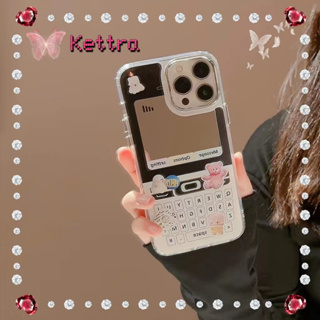 💜Kettra💜ป้องกันการหล่น ขอบเต็ม iPhone 11 14 pro max ความคิดสร้างสรรค์ พื้นผิวกระจก หวานเท่ case for iPhone 12 13