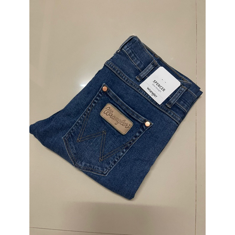 WRANGLER ZS02 SPENCER กางเกงยีนส์ผู้ชาย เอวต่ำ ทรงเข้ารูป ยีนส์ยืด แรงเลอร์ สียีนส์ ราคาป้าย 2,390 บ