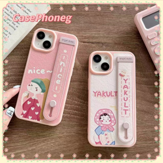 🍑CasePhoneg🍑เคสใส การ์ตูน สาวน่ารักหัวใจ iPhone11 14 pro max ป้องกันการหล่น ขอบเต็ม สีชมพู รุ่นคู่ case for iPhone 12 13