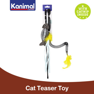 Kanimal Teaser Cat Toy ของเล่นแมว ไม้ล่อแมว รุ่น Fancy ช่วยขัดฟัน สำหรับแมวทุกสายพันธุ์ ขนาด 42 ซม. (2 ชิ้น/แพ็ค)