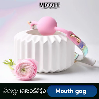 Mizzzee New Mouth gag สีโฮโลแกรม บังคับให้เปิดปากคู่ Jupe ใส่ไว้ในปาก B6658